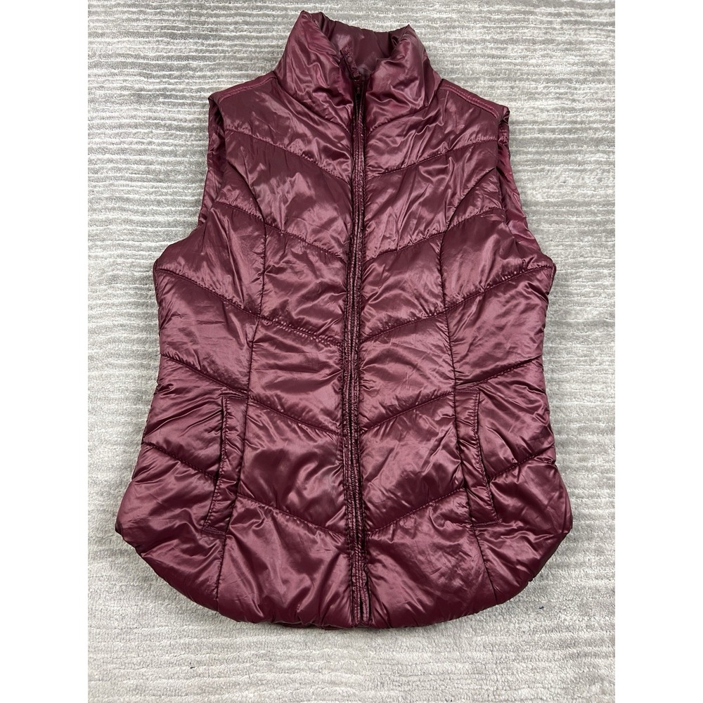 Aeropostale Vest Womens XS Red Sleeveless Puffer Full Zip Polyester Outdoor